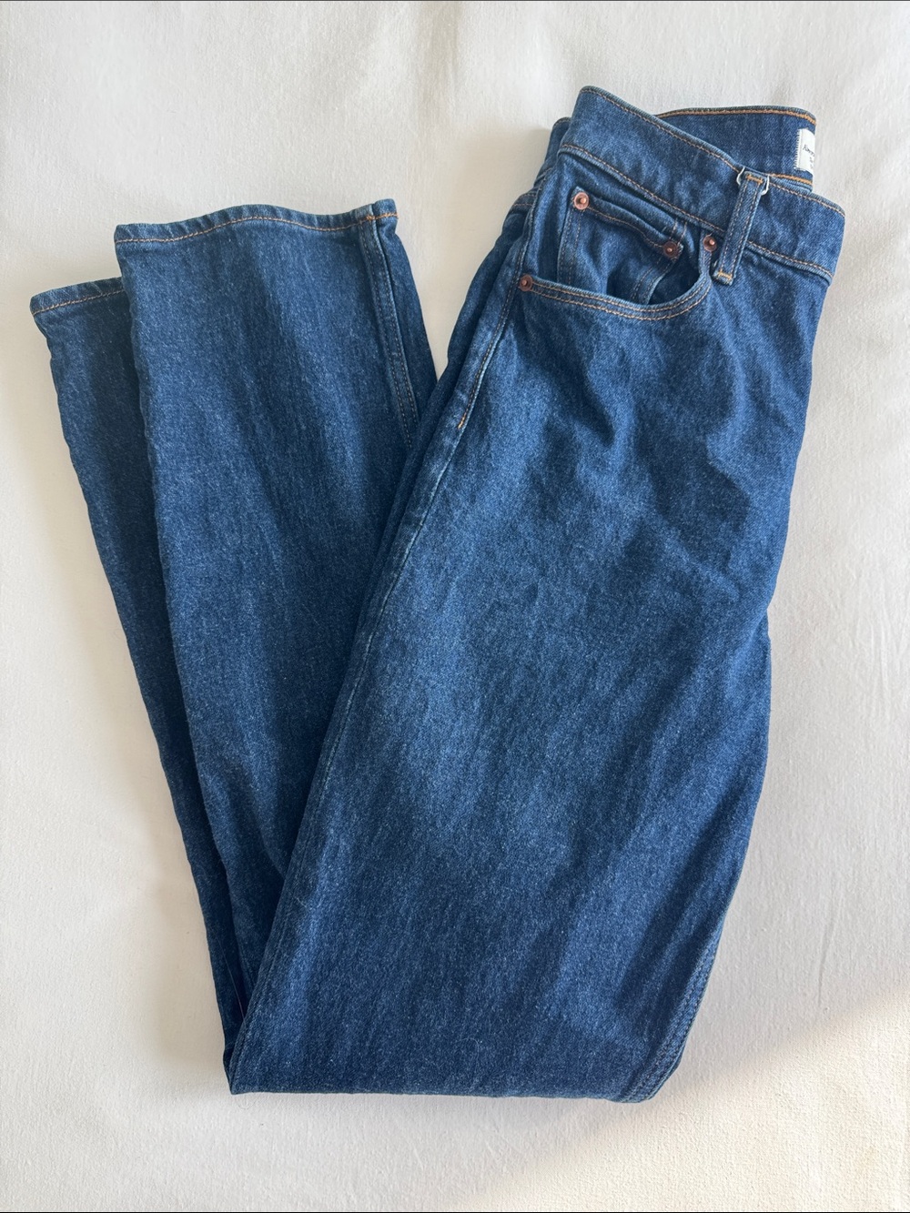 Abercrombie 90’s Straight Ultra High Rise Jeans Dark Blue Size 26 Long